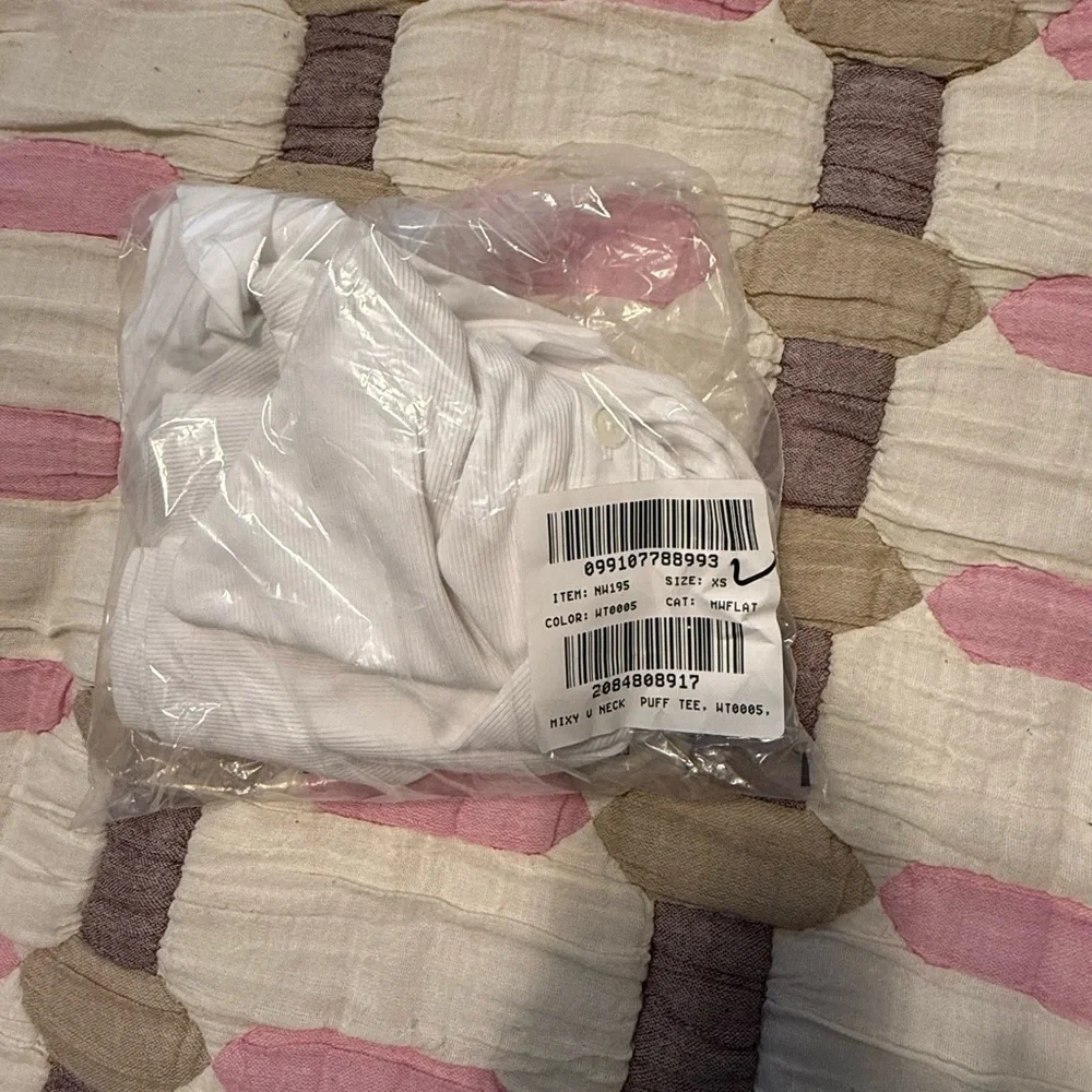 MADEWELL V-Neck Puff Sleeved Mixy Top Blouse NWT XS Classic White